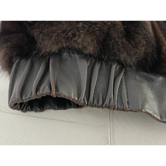 Vintage Mano Swartz Reversible Beaver Fur & Leather Bomber Jacket No Size - Picture 15 of 16
